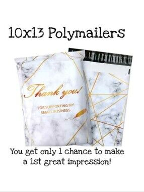 25 pack 10x13 THANK YOU marble poly mailers. Self sealing. Waterproof